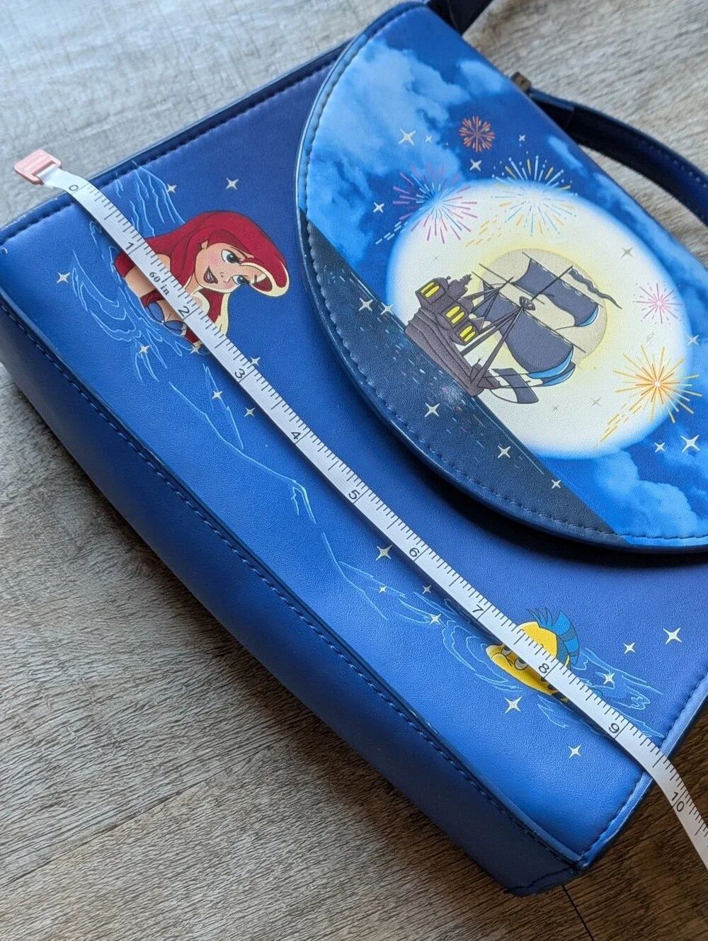 Loungefly The Little Mermaid Fireworks Glow In The Dark Satchel Crossbody Bag